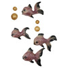 MCM Ceramic Angel Fish with Bubbles 8 Piece Wall Sculpture Set by Ceramicraft