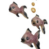 MCM Ceramic Angel Fish with Bubbles 8 Piece Wall Sculpture Set by Ceramicraft