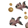 MCM Ceramic Angel Fish with Bubbles 8 Piece Wall Sculpture Set by Ceramicraft