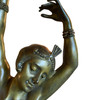 Art Deco Bronze Flapper Girl Statue on Marble by Affortunato Gory
