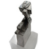 Hand Made Bespoke Silver Art Deco Sphinx Lift Arm Lighter w/ Geometric Inlay