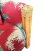 Restored "Big King" Plush Over Stuffed Rattan Settee Sofa W/ 4 Strand Arms, Pair