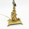 Hollywood Regency Brass Scrolling Griffin Table Lamp w/ Lamp Shade