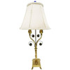Hollywood Regency Brass Scrolling Griffin Table Lamp w/ Lamp Shade