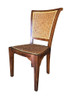 High Style Midcentury Mahogany Dining Chair with Woven Wicker Seat