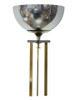 High Style Memphis Style Brass Chrome and Marble Torchiere Floor Lamp