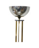 High Style Memphis Style Brass Chrome and Marble Torchiere Floor Lamp