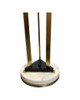 High Style Memphis Style Brass Chrome and Marble Torchiere Floor Lamp