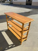Post War Restored Mid-Century Rattan and Mahogany Bookcase Console Table