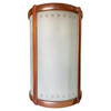 Mid-century Nakashima Style Teak Cylinder Pendant w/ Frosted Shade, 3 Available