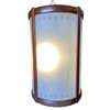 Mid-century Nakashima Style Teak Cylinder Pendant w/ Frosted Shade, 3 Available