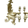 Late Victorian Italian Brass Rococo Style Fireplace Andirons