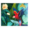 Large Tropical Hawaiian Scenic w Parrot Oil on Canvas Signed Pia Tole 1946