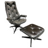 MCM Model 90 "Riviera" Swivel Spinger Iron Lounge Chair w/ Ottoman by Homecrest