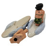 RARE 1951 Male & Female Surfer Ceramic Salt & Pepper Shaker Set by Herman's