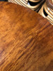 Restored Round Rattan Coffee Table with Mahogany Top