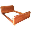 Mid Century Herman Miller DCW Style Molded Mahogany Plywood Full Size Bed Frame
