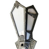 Geometric Art Deco Aluminum Wall Sconce w/ Slat Milk Glass Panels, 4 Available
