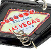 Retro Mid-century Style Black Ceramic Ashtray With Las Vegas Sign & Stand