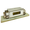 Art Deco Silver and Marble Digital Mantel Clock Model 975 by Lawson, Circa 1930