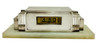 Art Deco Silver and Marble Digital Mantel Clock Model 975 by Lawson, Circa 1930