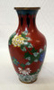 Vintage Chinese Floral Cloisonné Vase Enamel-Over-Brass
