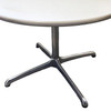 Mid-century 42″ Round Laminate Grey Dining Table w/ Chrome Base by Steelcase