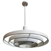Mid-Century "Saturn" Ceiling Steel 19" Pendant by Kurt Versen, 18 Available