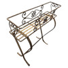 Mid-century Wroght Iron Scrolling Trestle Style Elevated Planter Stand