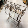 Mid-century Wroght Iron Scrolling Trestle Style Elevated Planter Stand