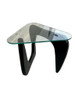 Noguchi Style Triangle Glass Top Narrow Side Table