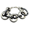 Avant Garde Sterling Silver Pomellato Link Chain Contored Gourmette Bracelet