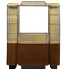 Rare Streamline Art Deco Brass & Oak Double Tower Display Case by Parker Pens