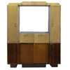 Rare Streamline Art Deco Brass & Oak Double Tower Display Case by Parker Pens