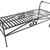 Scrolling Black Wrought Iron Chaise Lounge, Bench