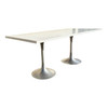 Eero Saarinen Style Double Tulip Base Dining Table W/ White Rectengular Top