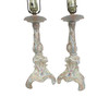 Mid-century Capodimonte Style Italian Ceramic Floral Table Lamp, Pair