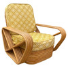 Restored 5-Strand Square Pretzel Rattan Chair & Sofa Livingroom Set