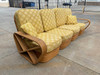 Restored 5-Strand Square Pretzel Rattan Chair & Sofa Livingroom Set