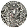 Art Nouveau Veiled Female Portrait Brooch by Rine Pewter