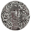 Art Nouveau Veiled Female Portrait Brooch by Rine Pewter