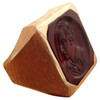 Gold Men's Ring with Intaglio Portrait in Carnelian