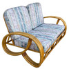 Restored MCM 3-Strand 3/4 Pretzel Arm Rattan Sofa & Settee Living Room Set