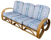 Restored MCM 3-Strand 3/4 Pretzel Arm Rattan Sofa & Settee Living Room Set