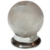 Mid-century Holophane Glass Globe Pendant Light w/ Chromes Steel Fitter