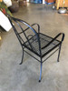 Iron Outdoor Patio Cafe Chair w/ Scrolling Back Iron , Pair
