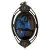 Sterling Pendant with Hand Painted Landscape on a Butterfly Wing