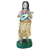 Mid-century Ceramic "Aloha" Hawaiian Dancing Hula Girl w/ Ukulele Figurine