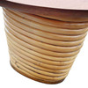 Restored Stacked Rattan Biomorphic Surfboard Coffee Table w/ Koa Wood Top