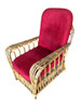 Restored Vintage Art Deco "President's" High Stand Stick Rattan Lounge Chair